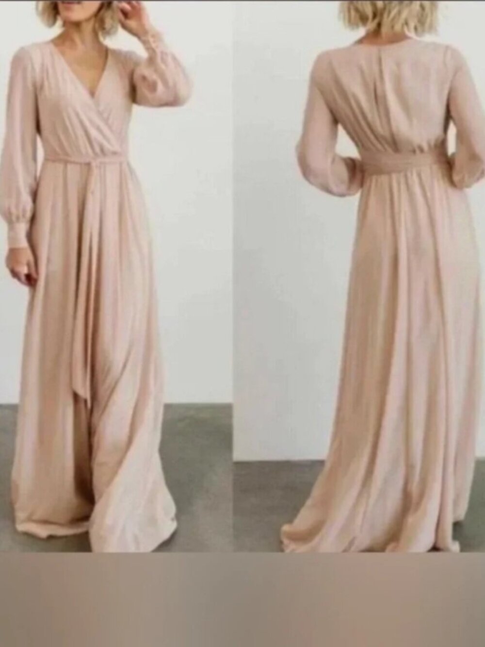 BALTIC BORN Lydia Long Sleeve Chiffon Maxi Dress